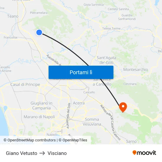 Giano Vetusto to Visciano map