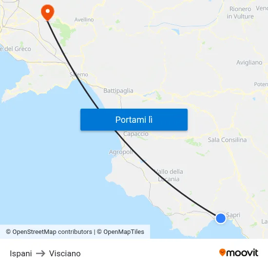 Ispani to Visciano map