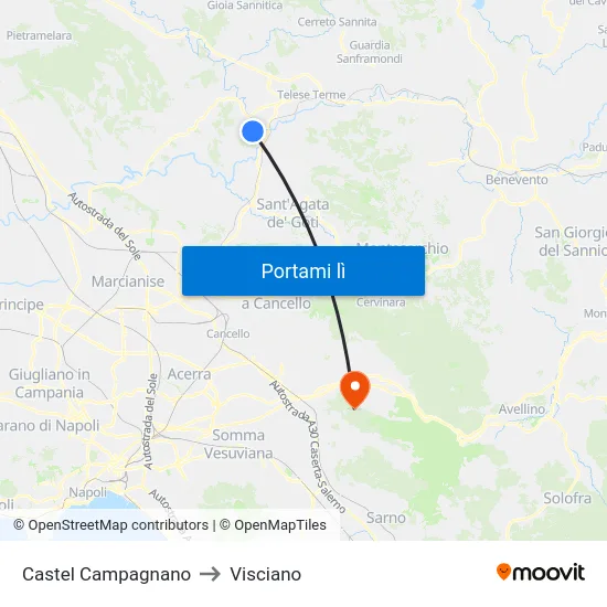Castel Campagnano to Visciano map