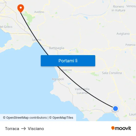 Torraca to Visciano map