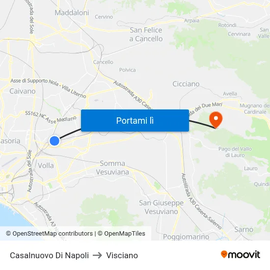Casalnuovo Di Napoli to Visciano map