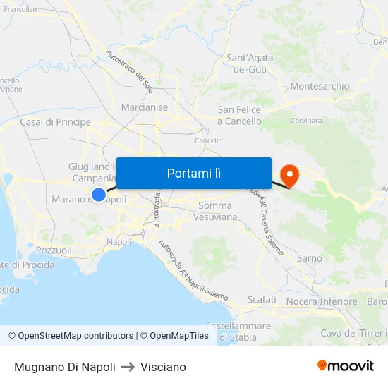Mugnano Di Napoli to Visciano map