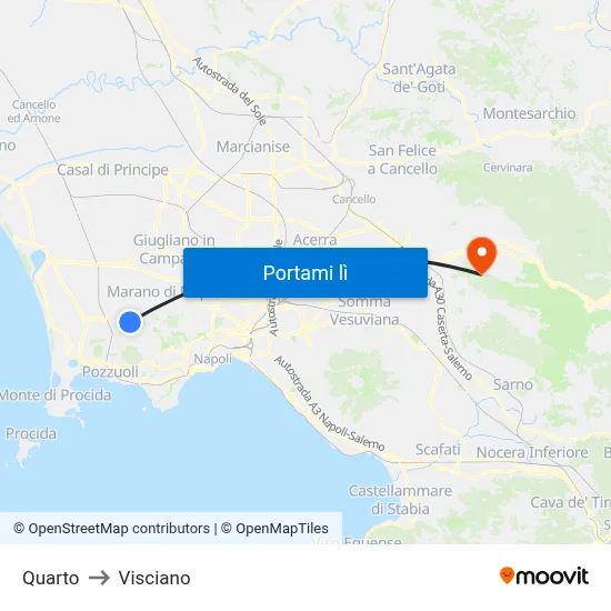 Quarto to Visciano map