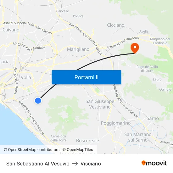 San Sebastiano Al Vesuvio to Visciano map
