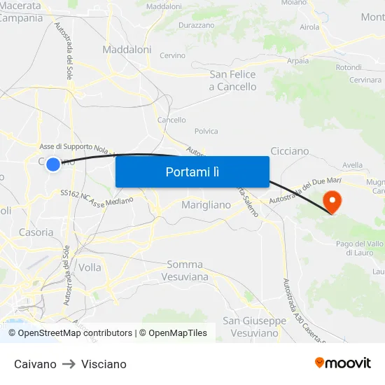 Caivano to Visciano map