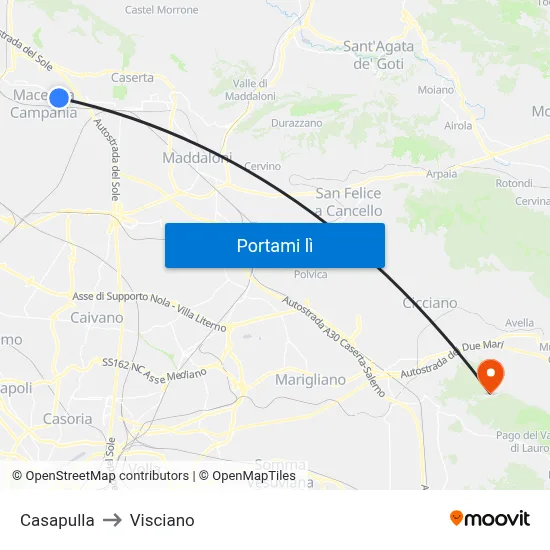 Casapulla to Visciano map