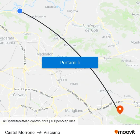 Castel Morrone to Visciano map