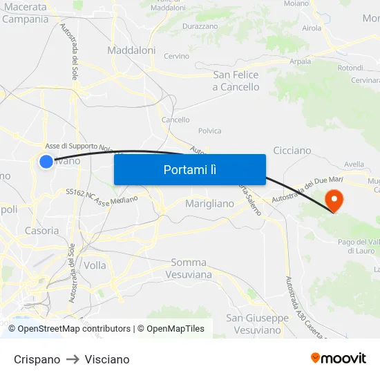 Crispano to Visciano map