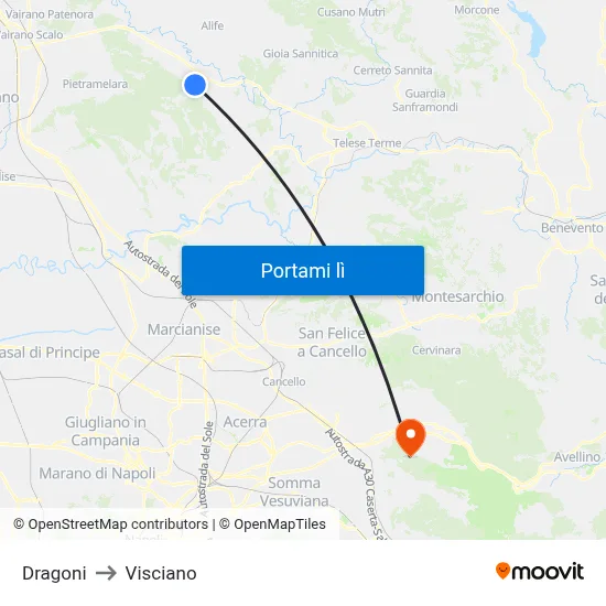 Dragoni to Visciano map
