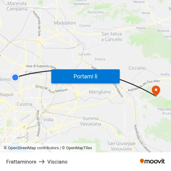 Frattaminore to Visciano map