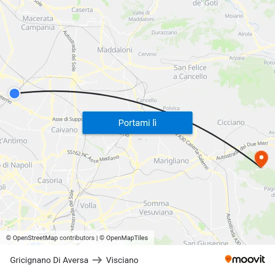 Gricignano Di Aversa to Visciano map