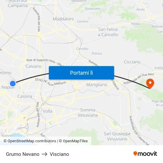 Grumo Nevano to Visciano map