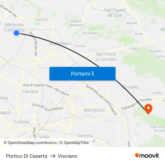 Portico Di Caserta to Visciano map