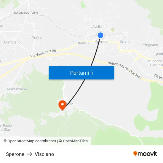 Sperone to Visciano map