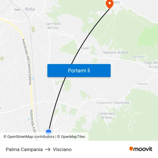 Palma Campania to Visciano map