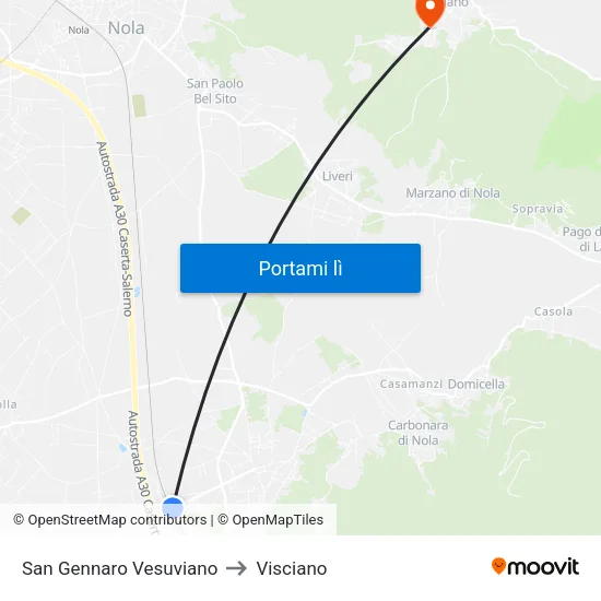 San Gennaro Vesuviano to Visciano map
