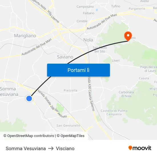 Somma Vesuviana to Visciano map