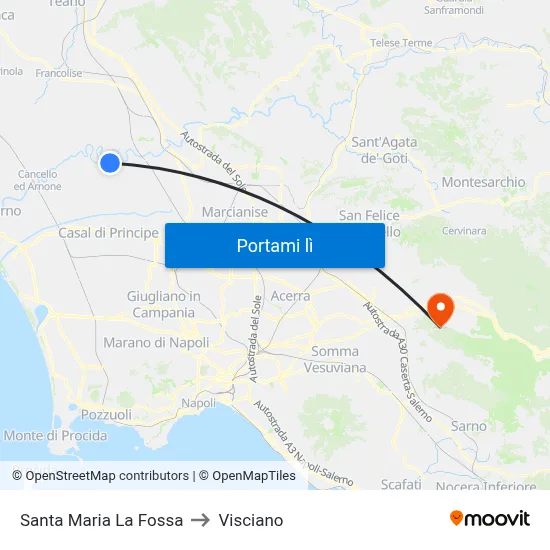 Santa Maria La Fossa to Visciano map