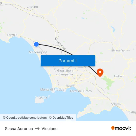 Sessa Aurunca to Visciano map