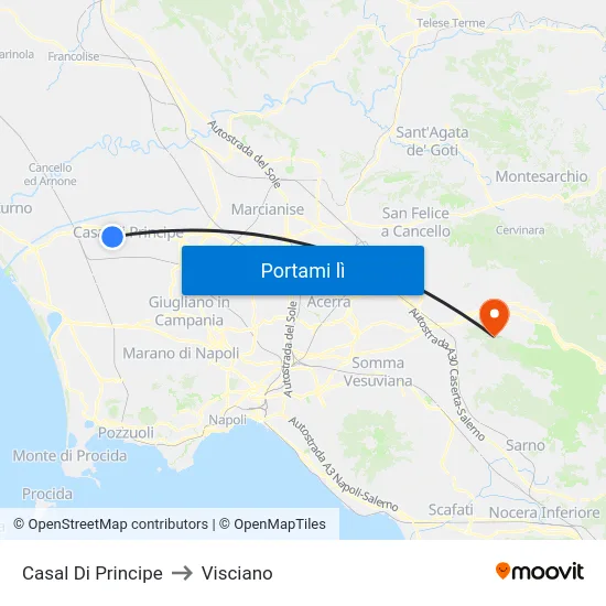 Casal Di Principe to Visciano map
