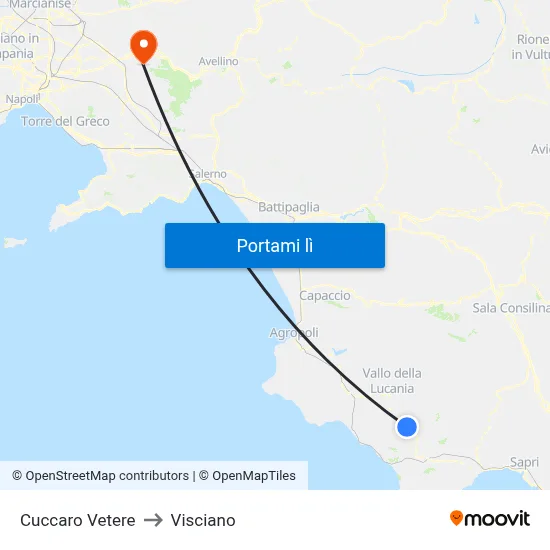 Cuccaro Vetere to Visciano map