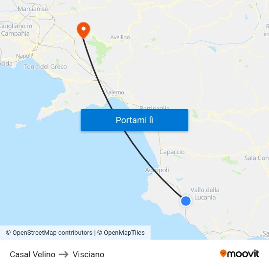 Casal Velino to Visciano map