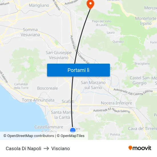 Casola Di Napoli to Visciano map