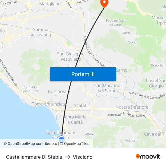 Castellammare Di Stabia to Visciano map
