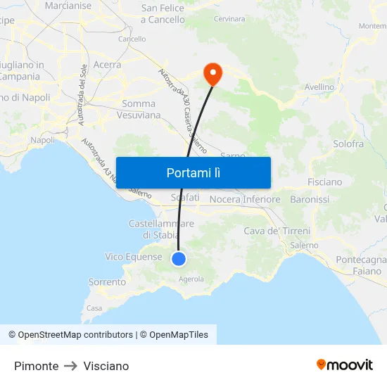 Pimonte to Visciano map