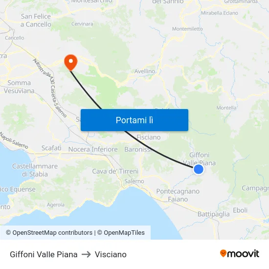 Giffoni Valle Piana to Visciano map