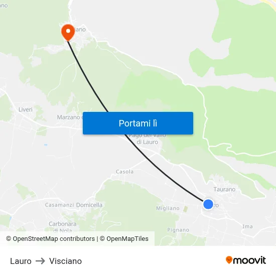 Lauro to Visciano map