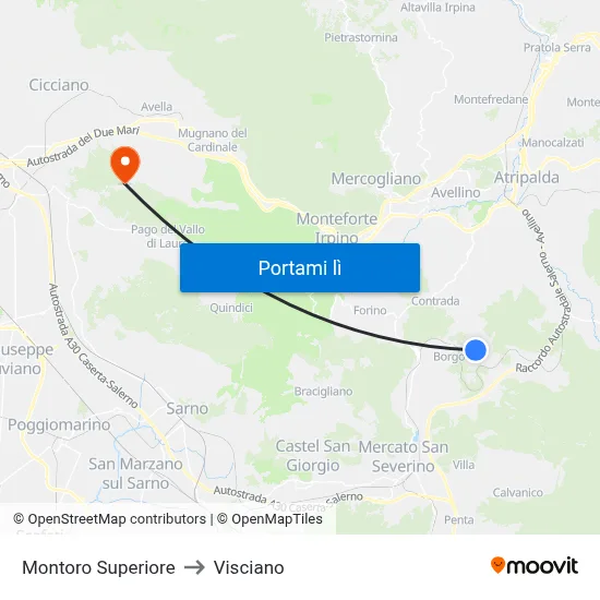 Montoro Superiore to Visciano map