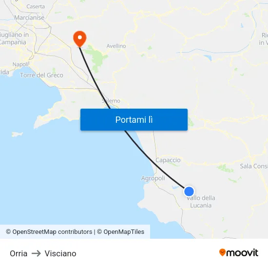 Orria to Visciano map