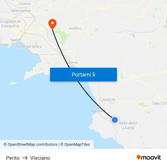 Perito to Visciano map