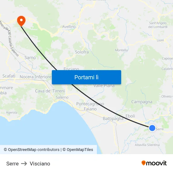 Serre to Visciano map