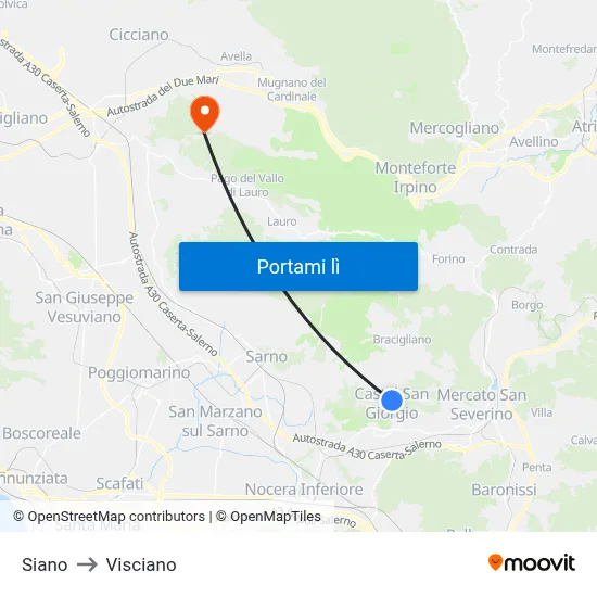 Siano to Visciano map