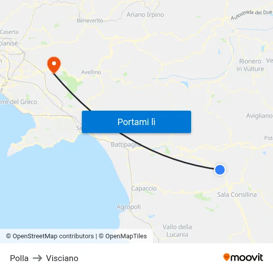 Polla to Visciano map