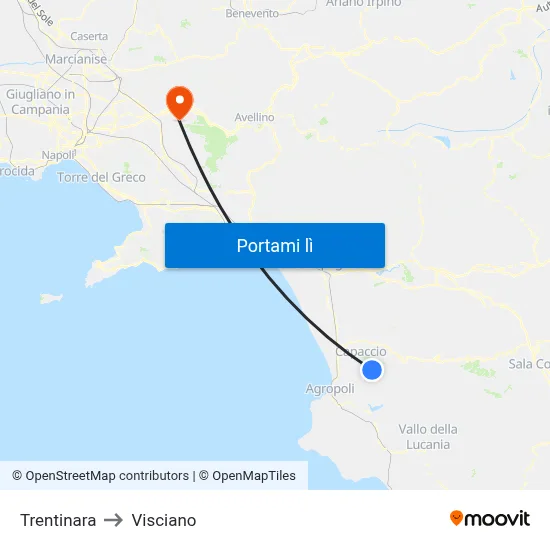 Trentinara to Visciano map