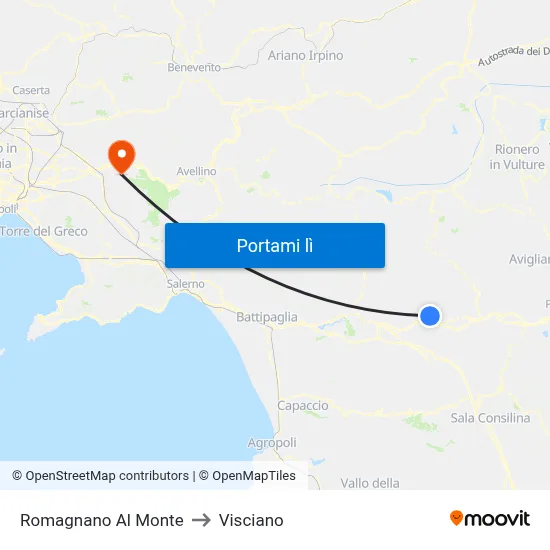 Romagnano Al Monte to Visciano map