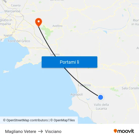 Magliano Vetere to Visciano map
