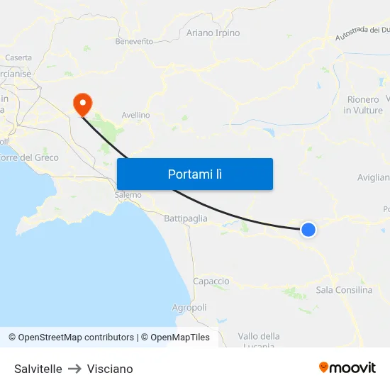 Salvitelle to Visciano map