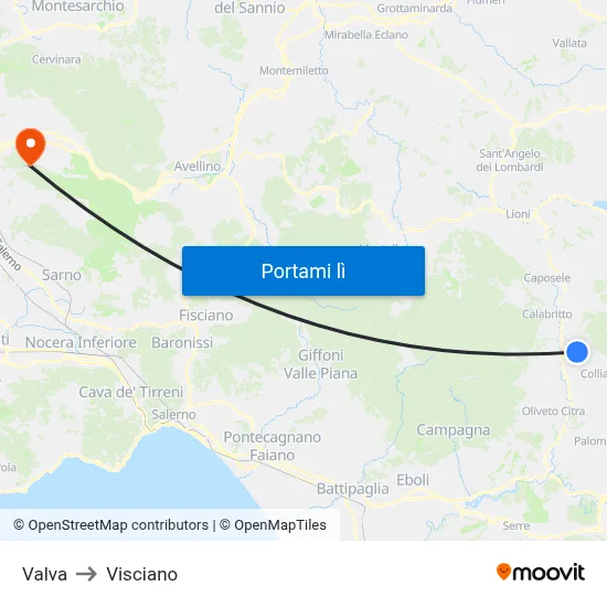 Valva to Visciano map