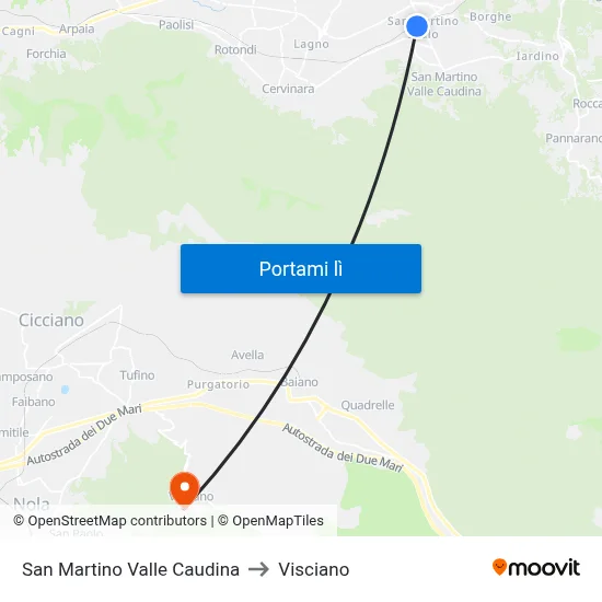 San Martino Valle Caudina to Visciano map