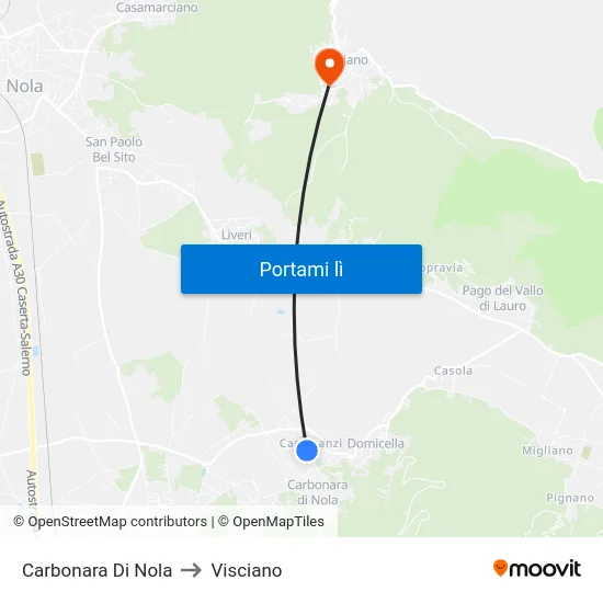 Carbonara Di Nola to Visciano map