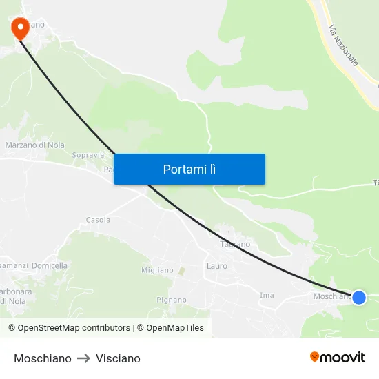 Moschiano to Visciano map