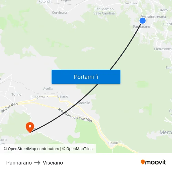 Pannarano to Visciano map