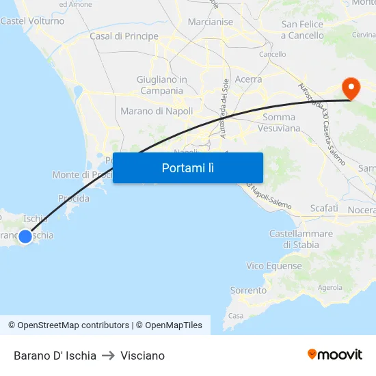 Barano D' Ischia to Visciano map