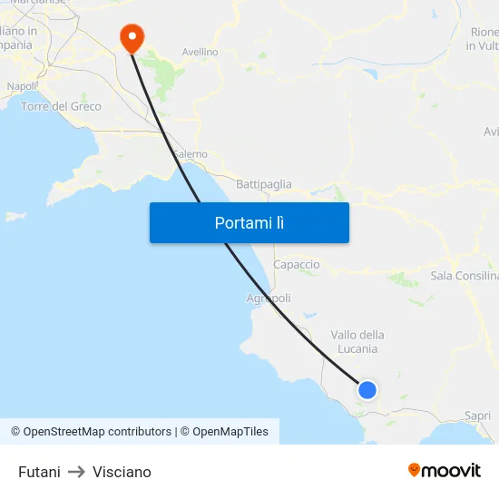 Futani to Visciano map