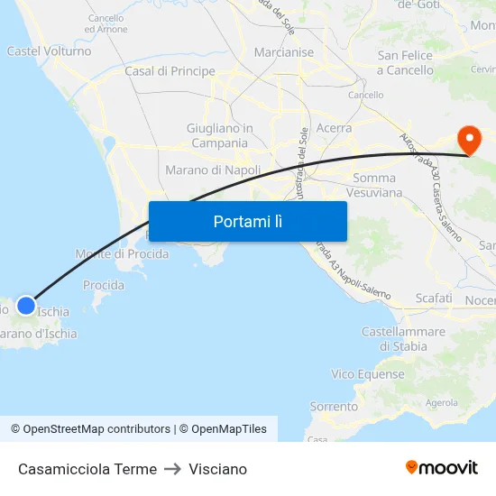 Casamicciola Terme to Visciano map