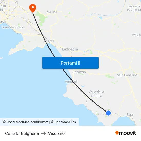 Celle Di Bulgheria to Visciano map